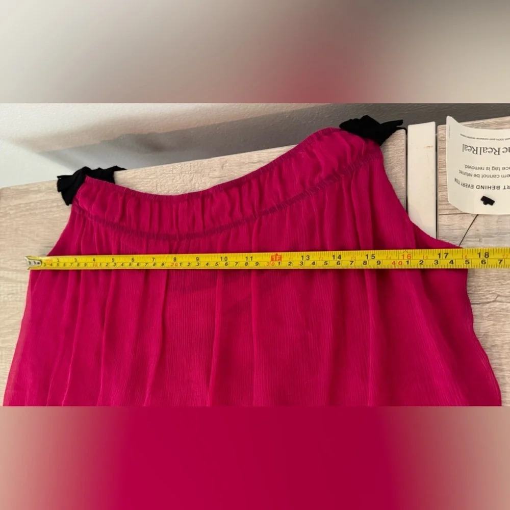 DIANE von FURSTENBERG MARSTON RASPBERRY TOP Sleeveless Silk Size 6 Ribbon Straps - Picture 5 of 7